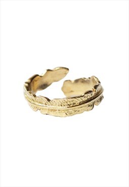 Gold Leaf Ring Adjustable