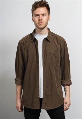 VINTAGE CORDUROY SHIRT BROWN