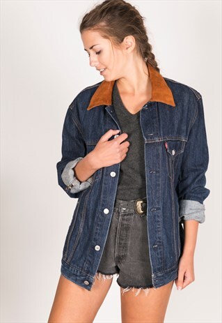 VINTAGE LEVI'S CONTRAST COLLAR DENIM JACKET / 0040