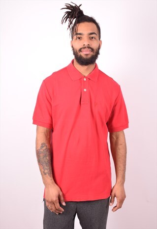 FILA MENS VINTAGE POLO SHIRT LARGE RED 90S