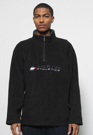 VINTAGE TOMMY HILFIGER 1/4 ZIP FLEECE BLACK