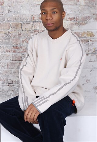 VINTAGE ADIDAS CHEST LOGO SWEATSHIRT BEIGE