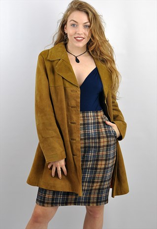 VINTAGE 70S LIGHT TAN BROWN SUEDE JACKET