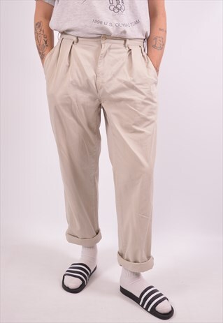 POLO RALPH LAUREN MENS VINTAGE TROUSERS W36 L32 BEIGE 90S