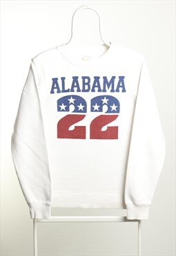 Vintage Champion Alabama Crewneck Logo Sweatshirt White