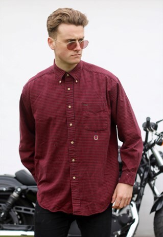 TOMMY HILFIGER USA GRUNGE BERRY SHEPHERDS CHECK SHIRT