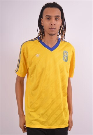 VINTAGE ADIDAS JERSEY TOP YELLOW