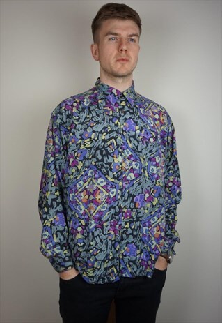 PURE SILK PATTERNED SHIRT