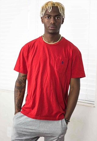 VINTAGE RALPH LAUREN T-SHIRT LOGO 90S M 6.0