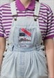 VINTAGE 90'S OVERALL DENIM SHORTALLS DUNGAREES WOMEN