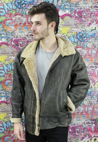 VINTAGE AVIATOR/FLYING JACKET. SHEARLING SHEEP SKIN. UNISEX.