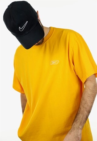 VINTAGE 90S REEBOK T SHIRT YELLOW