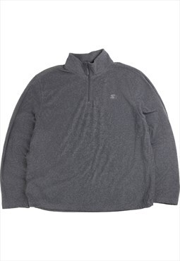 Vintage  Starter Jumper / Sweater Quarter Zip Fleece Grey