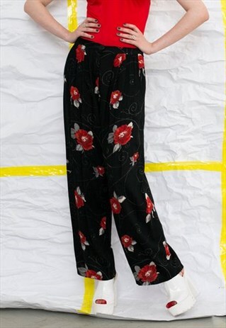 VINTAGE FLORAL WIDE SUMMER PANTS