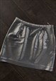90S VINTAGE VERSACE JEANS COUTURE XS/S SHINY SILVER SKIRT