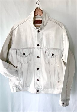 Vintage Levi's White Denim Jacket 