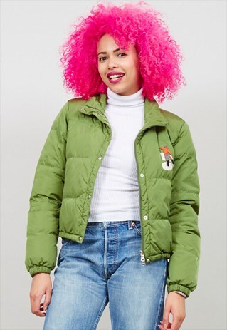 VINTAGE PRADA 90'S GREEN DOWN PUFFER JACKET