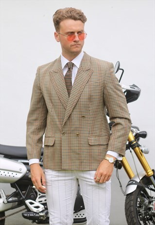 AQUASCUTUM STUNNING ENGLISH DOUBLE BREASTED TWEED JACKET