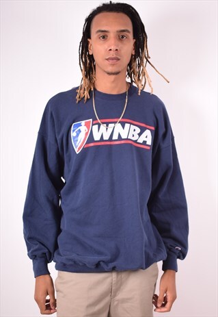 CHAMPION MENS VINTAGE WNBA SWEATSHIRT JUMPER XXL NAVY 90S