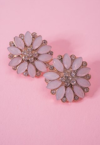 VINTAGE FLORAL DIAMANTE EARRINGS