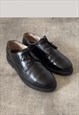 Vintage real leather men's derby shoes in black