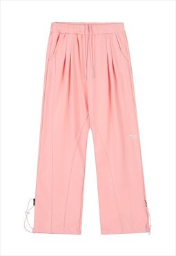 Loose fit joggers beam pants straight overalls in pink