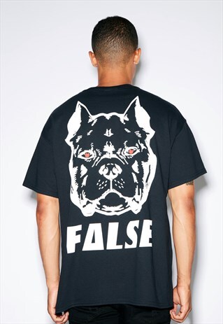FALSE 2 OVERSIZED BLACK TEE