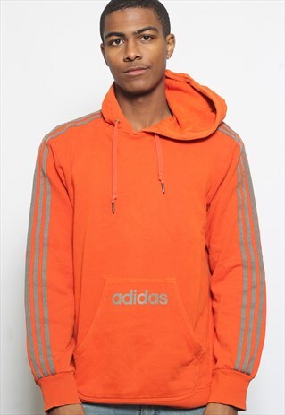 VINTAGE ADIDAS LOGO HOODIE ORANGE