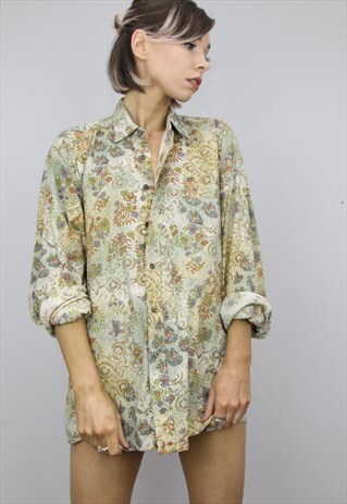 VINTAGE 80S/90S OVERSIZED PATTERNED SHIRT