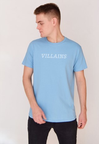 BLUE VILLAINS LINED (WHITE) T-SHIRT