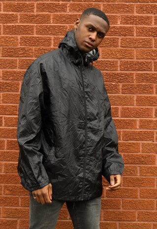 VINTAGE STARTER SHELL JACKET IN BLACK