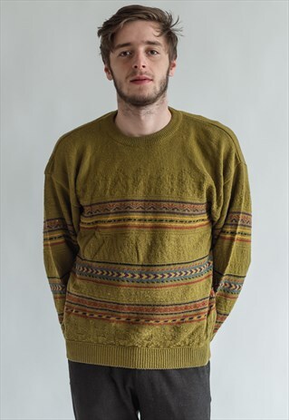 VINTAGE 80S MOSS PATTERN JUMPER