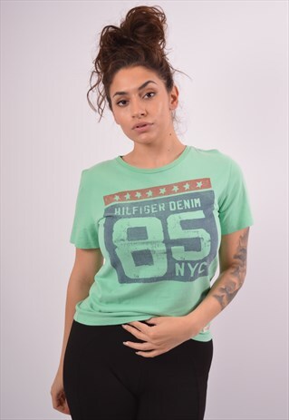 VINTAGE TOMMY HILFIGER T-SHIRT TOP GREEN