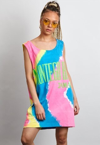 VINTAGE 90'S MULTI COLOURED TYE DYE DRESS