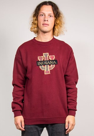 90'S VINTAGE MAROON INDIANA COLLEGE SWEATSHIRT SWEATER