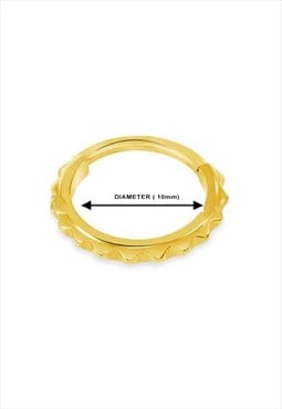 Gold Steel Hinged Segment Ring 10mm