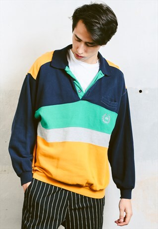 VINTAGE STRIPED RUGBY SWEATSHIRT