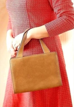 Light brown rectangular bag purse