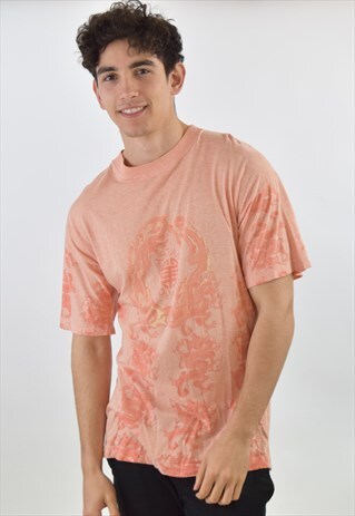 VINTAGE SALMON PINK CREW NECK T SHIRT