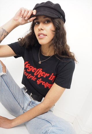 TOGETHER IN ELECTRIC DREAMS GRAPHIC SLOGAN TEE