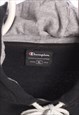 CHAMPION 90'S SPELLOUT COLLEGE HOODIE XLARGE BLACK