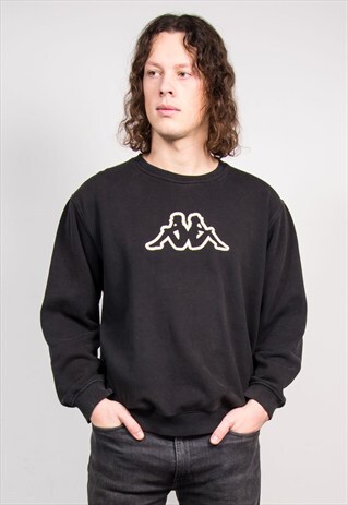 90'S VINTAGE KAPPA BLACK SWEATSHIRT JUMPER