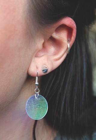 IRIDESCENT CIRCLE EARRINGS
