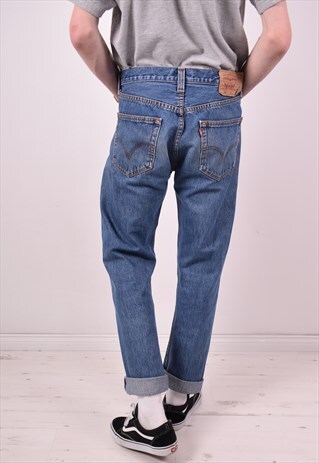 LEVI'S 501 MENS VINTAGE JEANS W34 L32 BLUE 90S