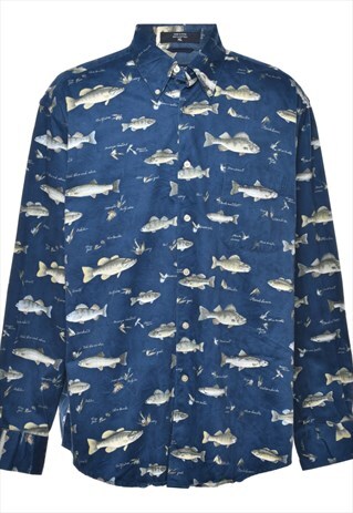 VINTAGE NAUTICA ANIMAL PRINT SHIRT - XL