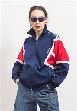 Adidas vintage 80's track jacket zip up tracksuit top