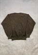 VINTAGE KNITTED JUMPER ABSTRACT PATTERNED GRANDAD SWEATER