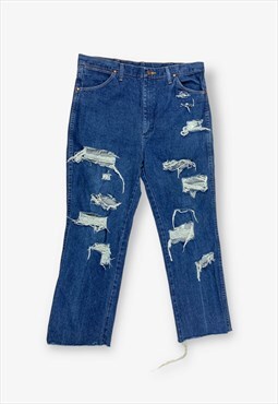 Vintage wrangler distressed straight jeans dark blue BV18028