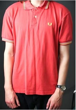 vintage fred perry pink polo shirt