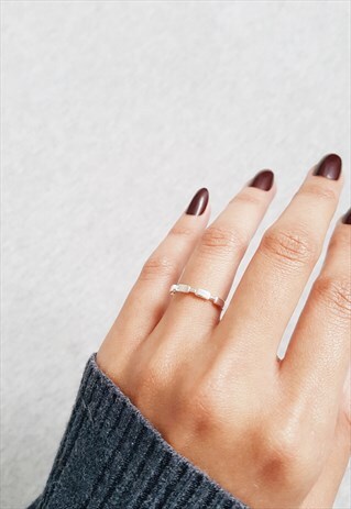 THIN SILVER LINKS RING (925 STERLING SILVER)